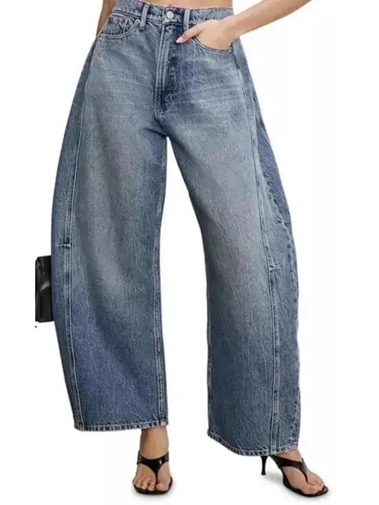 Good Extreme High Rise Barrel Jeans in Indigo 16 - Picture 1 of 4